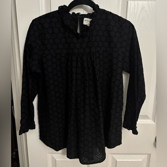 Tribe Alive | Eyelet Black Long Sleeve Sz S - Picture 1 of 7